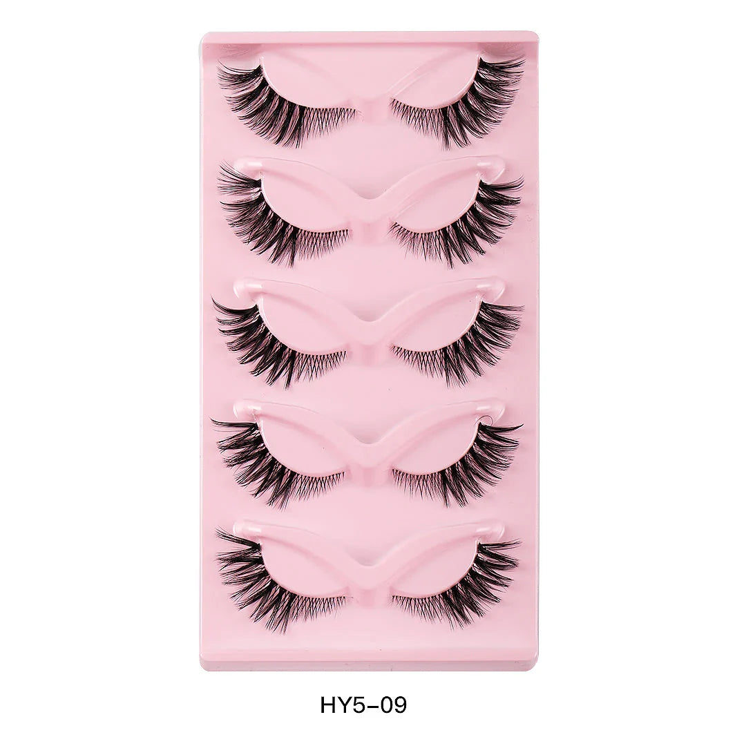 5 Pair 3D Cat Eye Fox Eye Lashes - Fluffy, Natural-Looking Eyelashes for Everyday Wear and Special Occasions