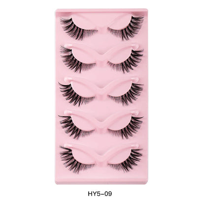 5 Pair 3D Cat Eye Fox Eye Lashes - Fluffy, Natural-Looking Eyelashes for Everyday Wear and Special Occasions