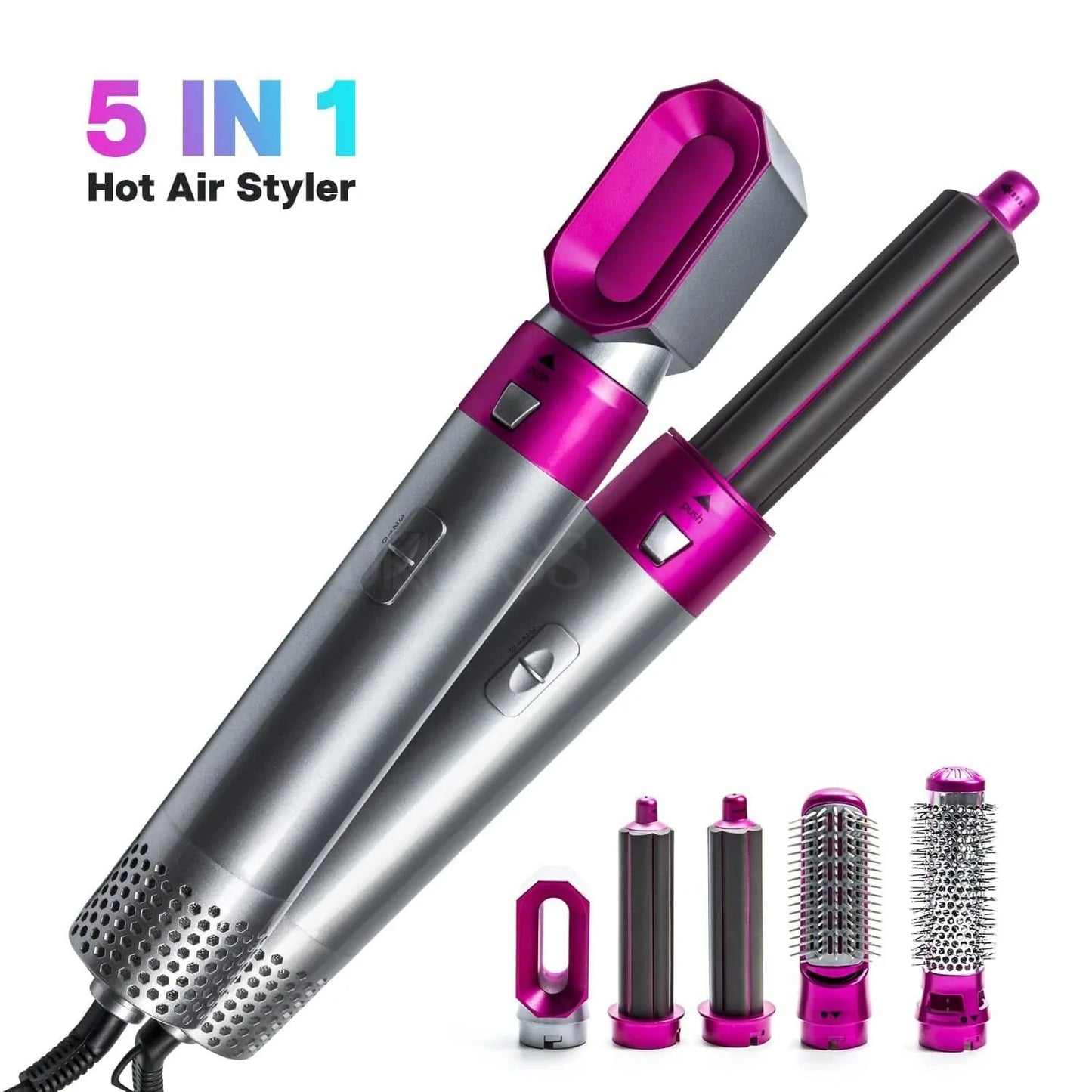 5 In 1 Multifunctional Airwrap Hair Styling Tool by Urban Wings - Ceramic Hot Air Styler for Instant Curls and Voluminous Waves
