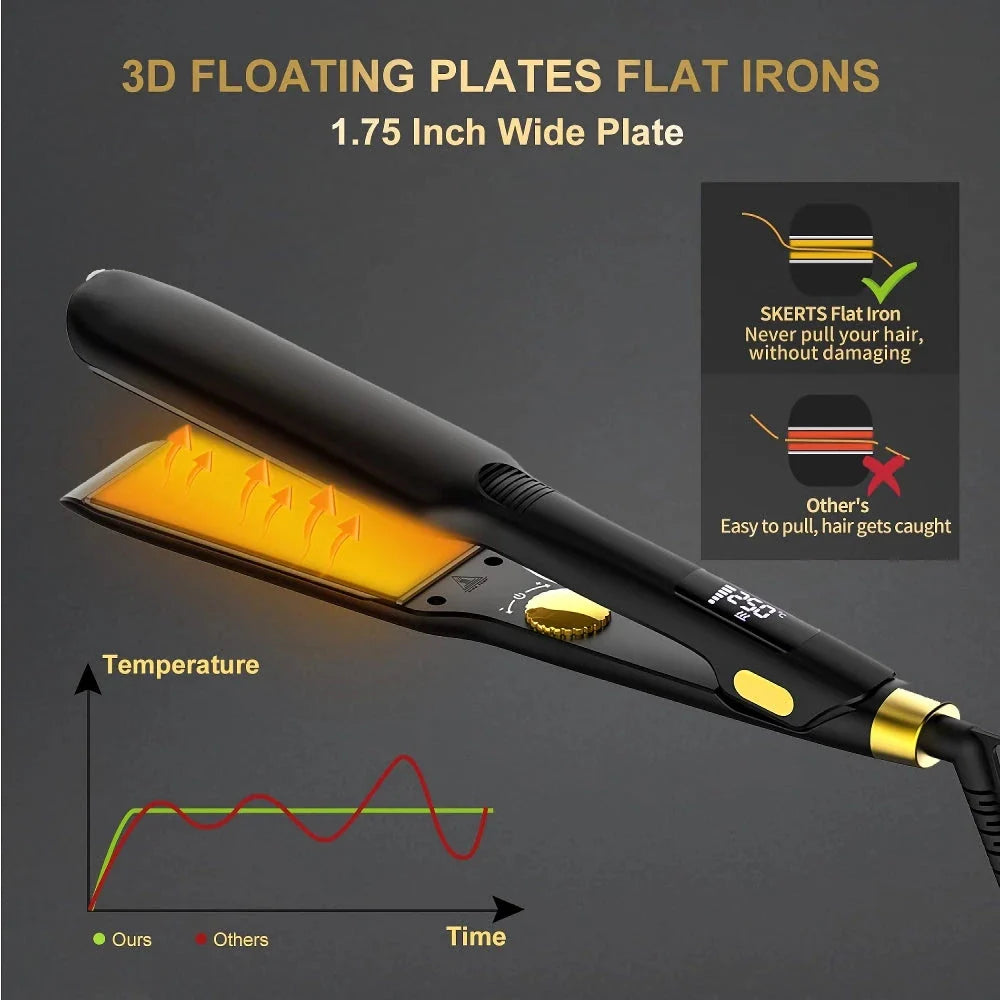 Professional Hair Straightener with adjustable temperature control and ceramic coating for salon-quality hairstyles at home