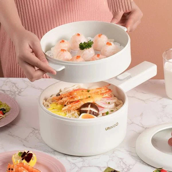 700W electric ceramic liner cooking pot with powerful heating, durable construction, and modern design