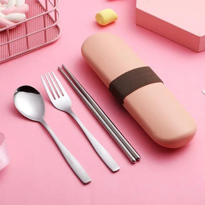 Premium 304 stainless steel cutlery set with sleek storage case for modern kitchen