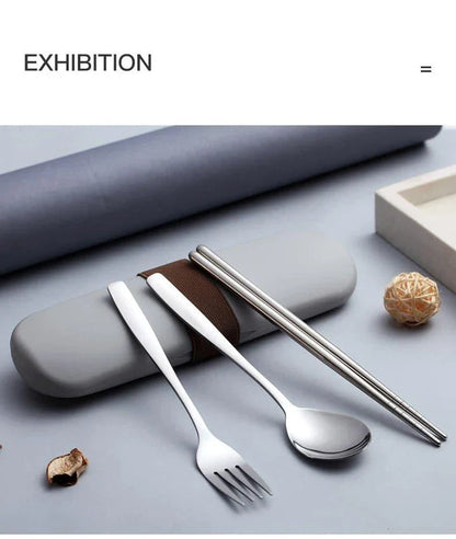 Premium 304 stainless steel cutlery set with sleek storage case for modern kitchen