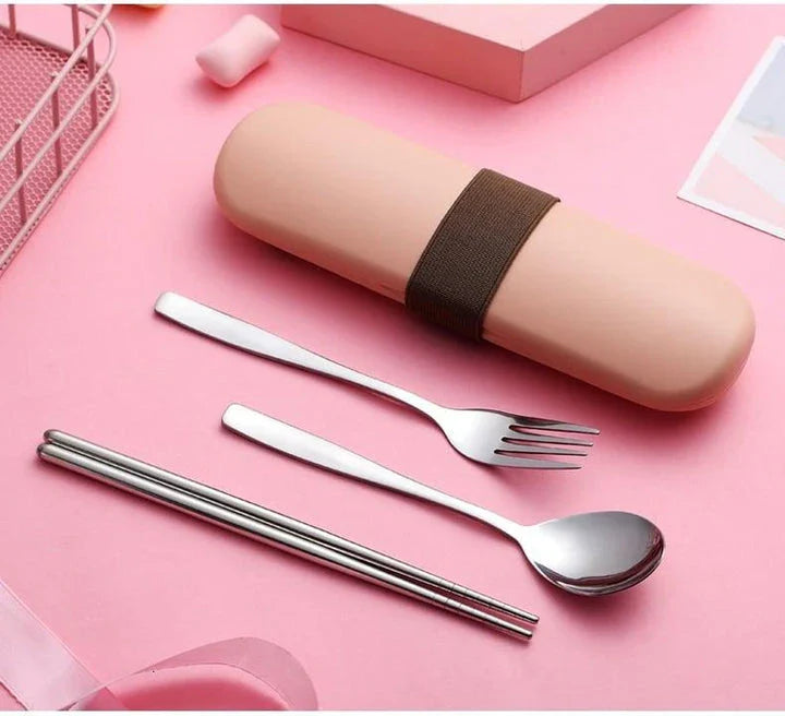 Premium 304 stainless steel cutlery set with sleek storage case for modern kitchen