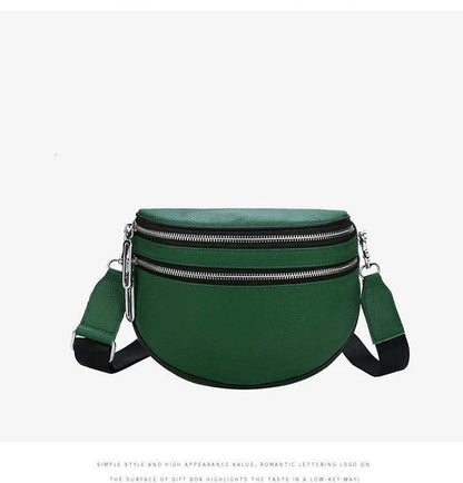 Stylish fashion lady leather diagonal saddle bag with premium cowhide leather construction and polyester lining for organized storage