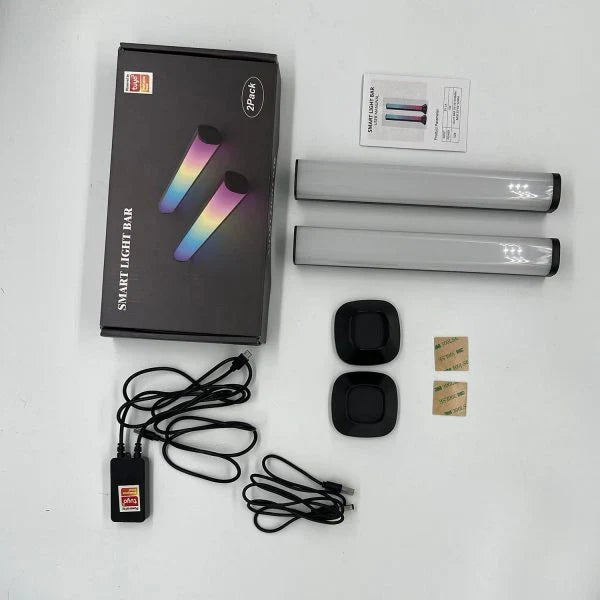 Bluetooth-enabled RGB music atmosphere light with adjustable height and dynamic color-changing effects