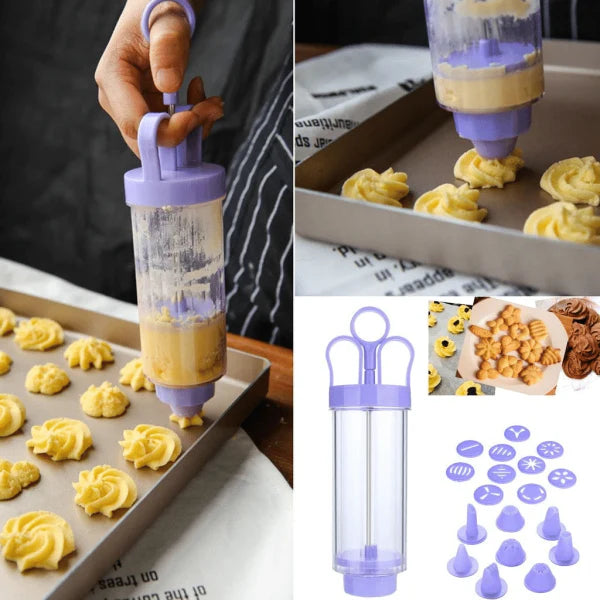 Cookie Maker Pump Press: Easily create a variety of professionally-shaped cookies with this innovative baking tool