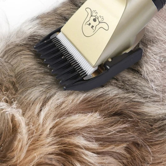 Premium Pet Grooming Tool with Adjustable Blade, Attachment Guides, and Rechargeable Battery