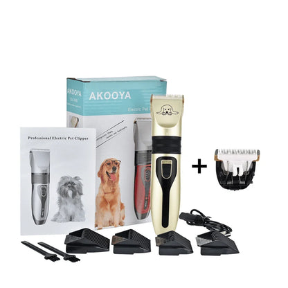 Premium Pet Grooming Tool with Adjustable Blade, Attachment Guides, and Rechargeable Battery