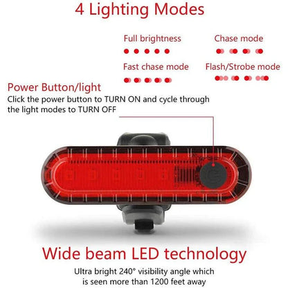 Rechargeable LED Bike Tail Light - Bright, Reliable Cycling Safety Accessory