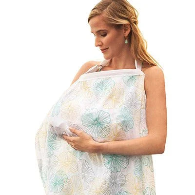 Breathable nursing cover made of lightweight, breathable gauze fabric in various stylish color options