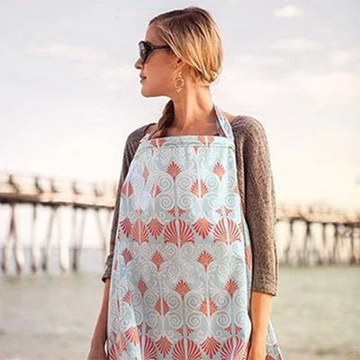 Breathable nursing cover made of lightweight, breathable gauze fabric in various stylish color options