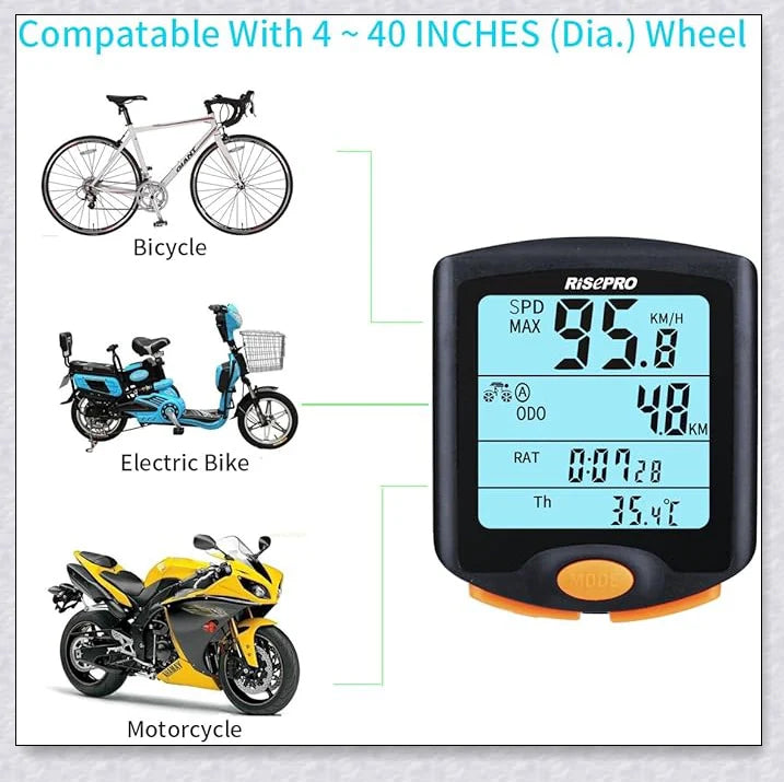 Premium Waterproof Smart Bike Speedometer Computer - Track Speed, Distance, and Calories Burned for Optimal Cycling Performance
