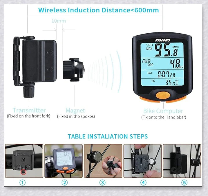 Premium Waterproof Smart Bike Speedometer Computer - Track Speed, Distance, and Calories Burned for Optimal Cycling Performance