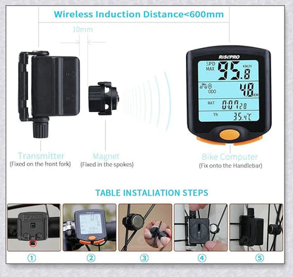 Premium Waterproof Smart Bike Speedometer Computer - Track Speed, Distance, and Calories Burned for Optimal Cycling Performance