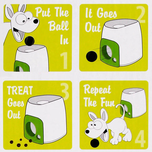 Automatic Dog Toy Ball Launcher with adjustable range and included tennis balls for interactive playtime