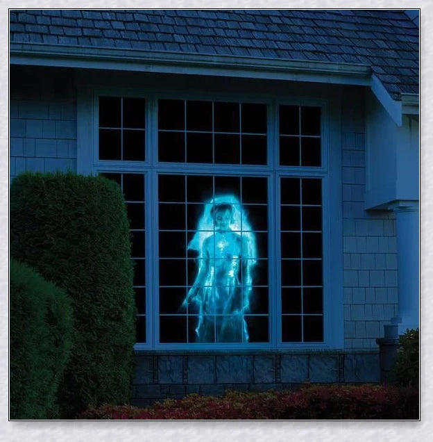 Halloween Holographic Projection - A versatile device that transforms your home into a spooky, immersive Halloween display with 12 pre-loaded holiday movies and built-in audio.