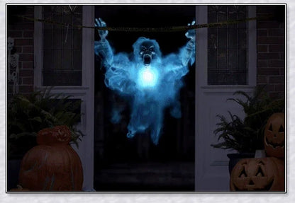 Halloween Holographic Projection - A versatile device that transforms your home into a spooky, immersive Halloween display with 12 pre-loaded holiday movies and built-in audio.