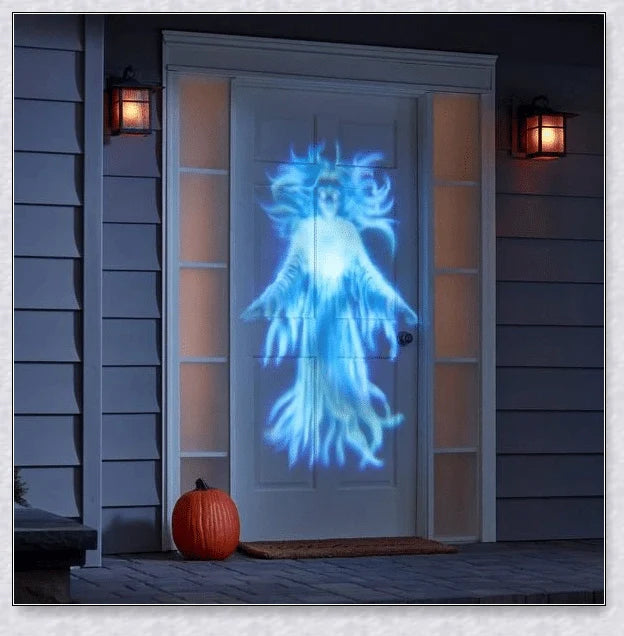 Halloween Holographic Projection - A versatile device that transforms your home into a spooky, immersive Halloween display with 12 pre-loaded holiday movies and built-in audio.