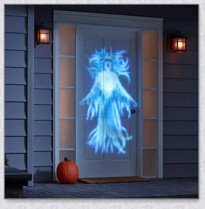 Halloween Holographic Projection - A versatile device that transforms your home into a spooky, immersive Halloween display with 12 pre-loaded holiday movies and built-in audio.