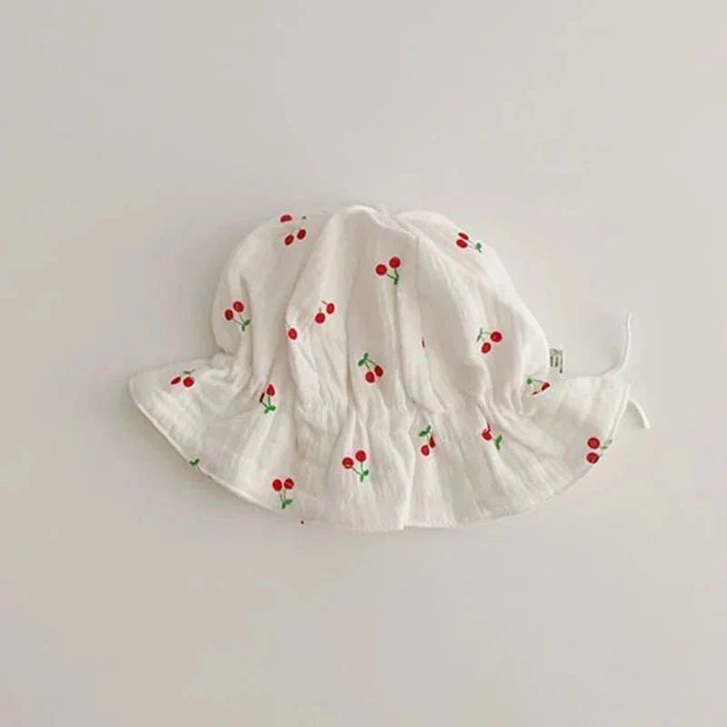 Comfortable and stylish Korean baby bucket hat with adjustable strap and sun protection