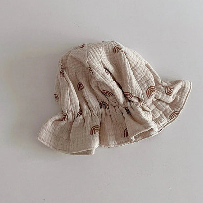 Comfortable and stylish Korean baby bucket hat with adjustable strap and sun protection