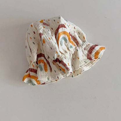 Comfortable and stylish Korean baby bucket hat with adjustable strap and sun protection