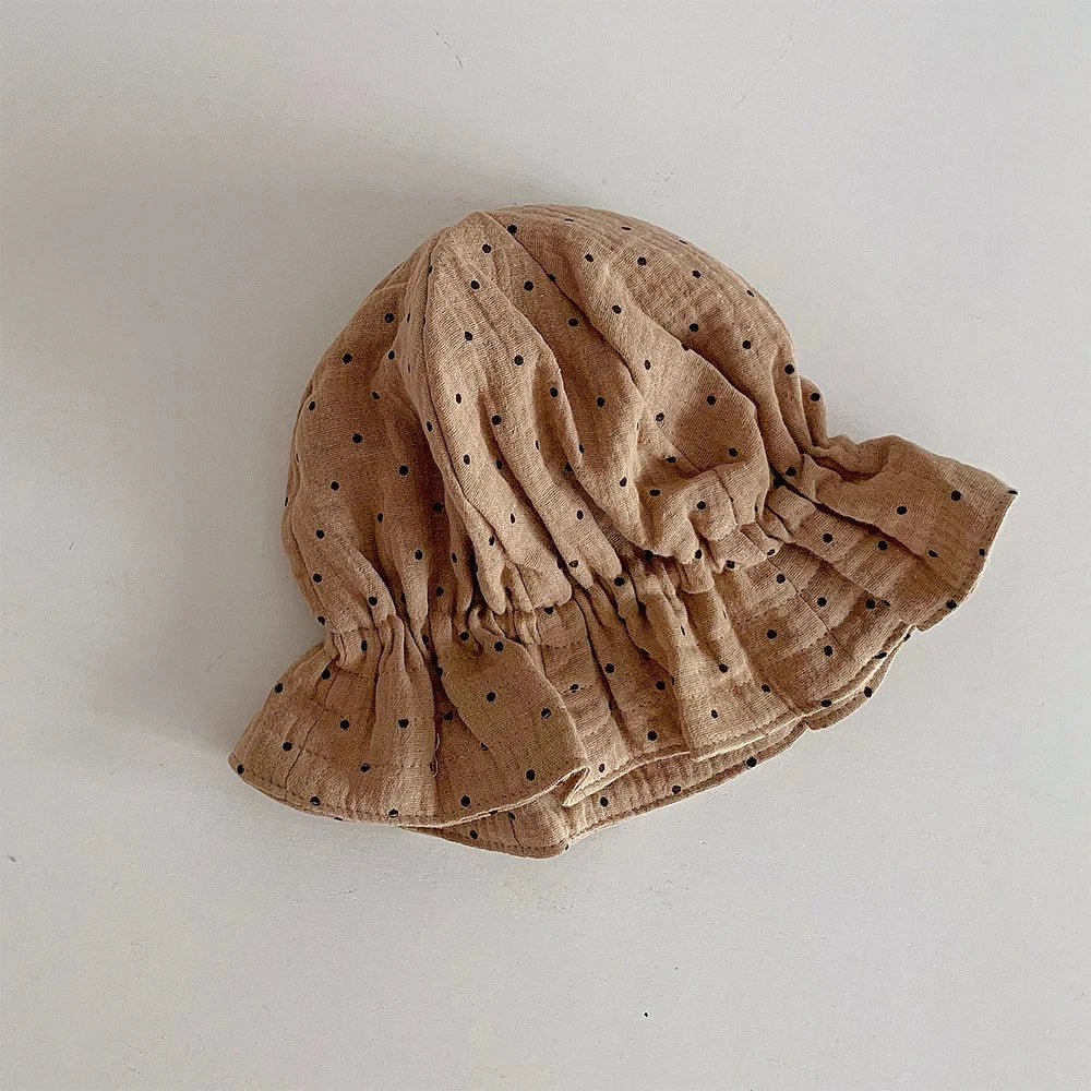 Comfortable and stylish Korean baby bucket hat with adjustable strap and sun protection