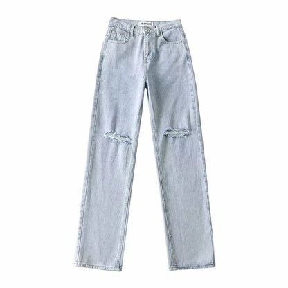 Premium cotton denim jeans with double-knee design and rolled edge detail for enhanced durability and modern style