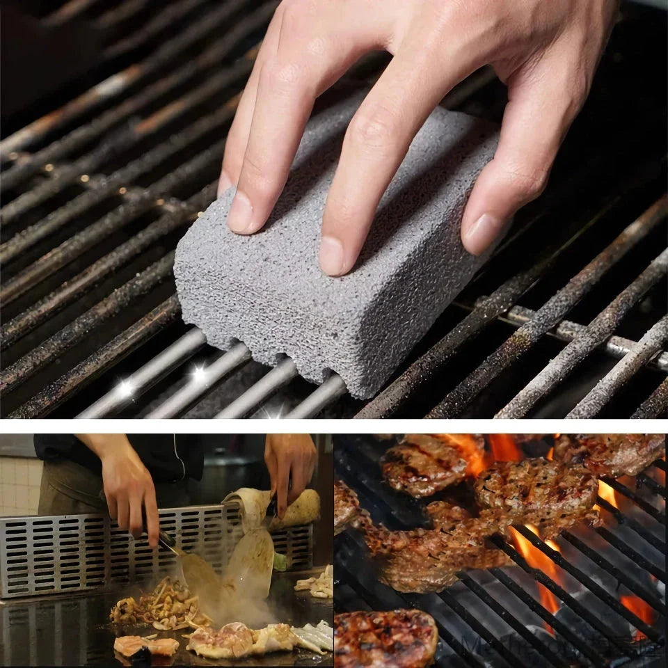Premium foam glass BBQ grill cleaning stone for effortless removal of stubborn grease and stains