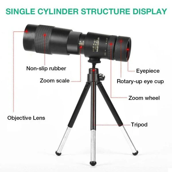 4K 10-300X40mm Super Mobile Phone Starscope Thermal Monocular Telescope with advanced optics, smartphone compatibility, and durable construction