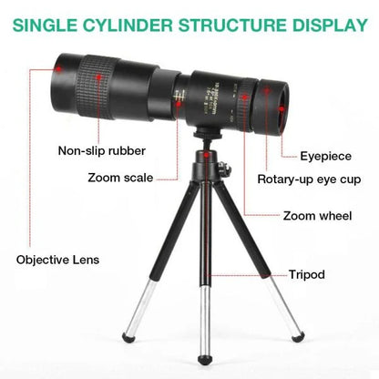 4K 10-300X40mm Super Mobile Phone Starscope Thermal Monocular Telescope with advanced optics, smartphone compatibility, and durable construction
