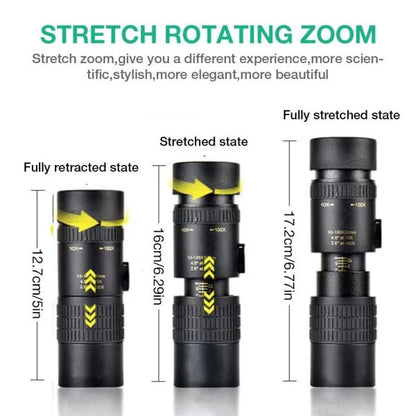 4K 10-300X40mm Super Mobile Phone Starscope Thermal Monocular Telescope with advanced optics, smartphone compatibility, and durable construction