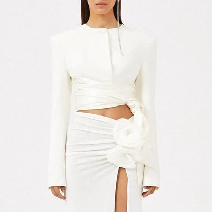 A stylish, slimming coat with a unique spliced design and lace-up accents, perfect for adding elegance and comfort to any outfit.