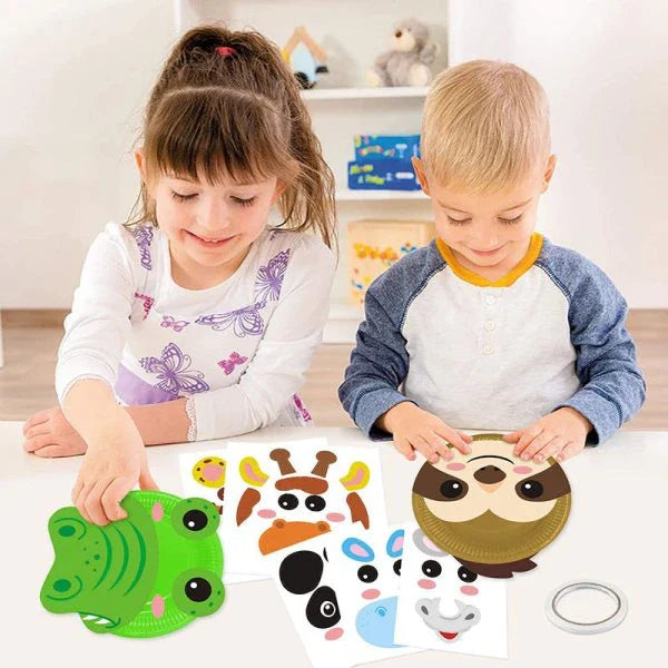 Colorful and engaging paper plate craft kit with variety of adorable animal designs for kids