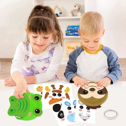 Colorful and engaging paper plate craft kit with variety of adorable animal designs for kids