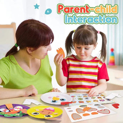 Colorful and engaging paper plate craft kit with variety of adorable animal designs for kids