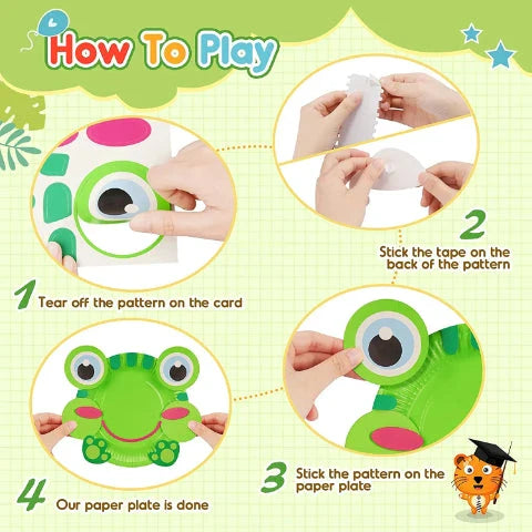Colorful and engaging paper plate craft kit with variety of adorable animal designs for kids