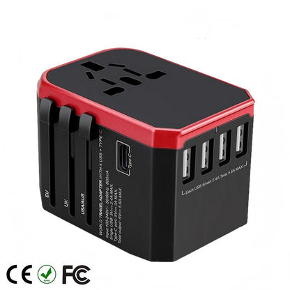 Multi-Country Travel Adapter with 2000W Rating and Compact 54x68x51mm Size