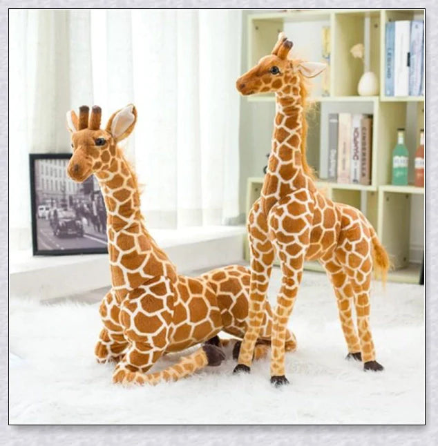 Huge real life giraffe plush toy, soft simulation giraffe doll, cuddly stuffed animal for kids' bedroom decor