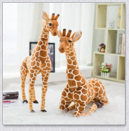 Huge real life giraffe plush toy, soft simulation giraffe doll, cuddly stuffed animal for kids' bedroom decor