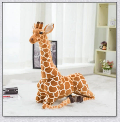 Huge real life giraffe plush toy, soft simulation giraffe doll, cuddly stuffed animal for kids' bedroom decor