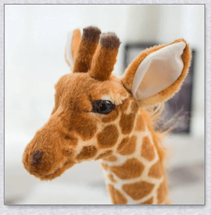 Huge real life giraffe plush toy, soft simulation giraffe doll, cuddly stuffed animal for kids' bedroom decor
