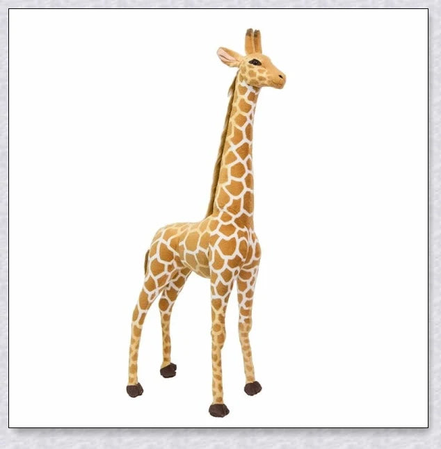 Huge real life giraffe plush toy, soft simulation giraffe doll, cuddly stuffed animal for kids' bedroom decor