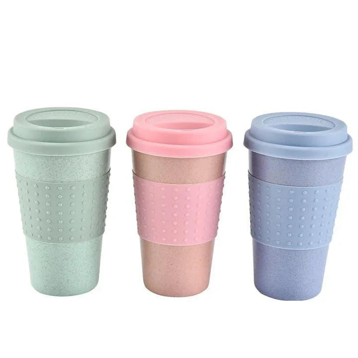 Eco-Friendly Portable Coffee Mug in Green Color with Leak-Proof Lid and Thermal Insulation