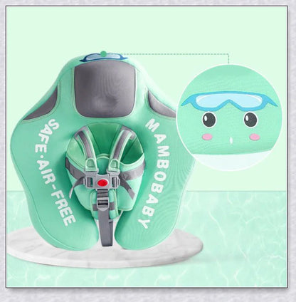 Smart Swim Trainer Baby Airless Float Ring with UV-proof canopy, designed for infant water safety and comfort