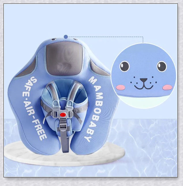 Smart Swim Trainer Baby Airless Float Ring with UV-proof canopy, designed for infant water safety and comfort