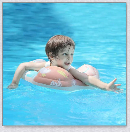 Smart Swim Trainer Baby Airless Float Ring with UV-proof canopy, designed for infant water safety and comfort