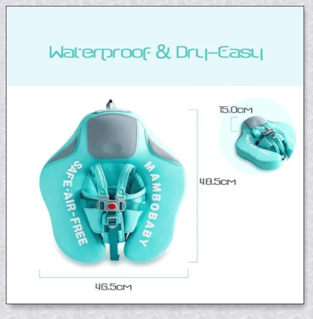 Smart Swim Trainer Baby Airless Float Ring with UV-proof canopy, designed for infant water safety and comfort