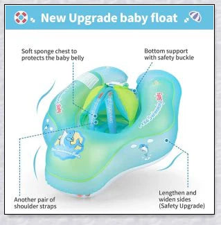 Smart Swim Trainer Baby Airless Float Ring with UV-proof canopy, designed for infant water safety and comfort